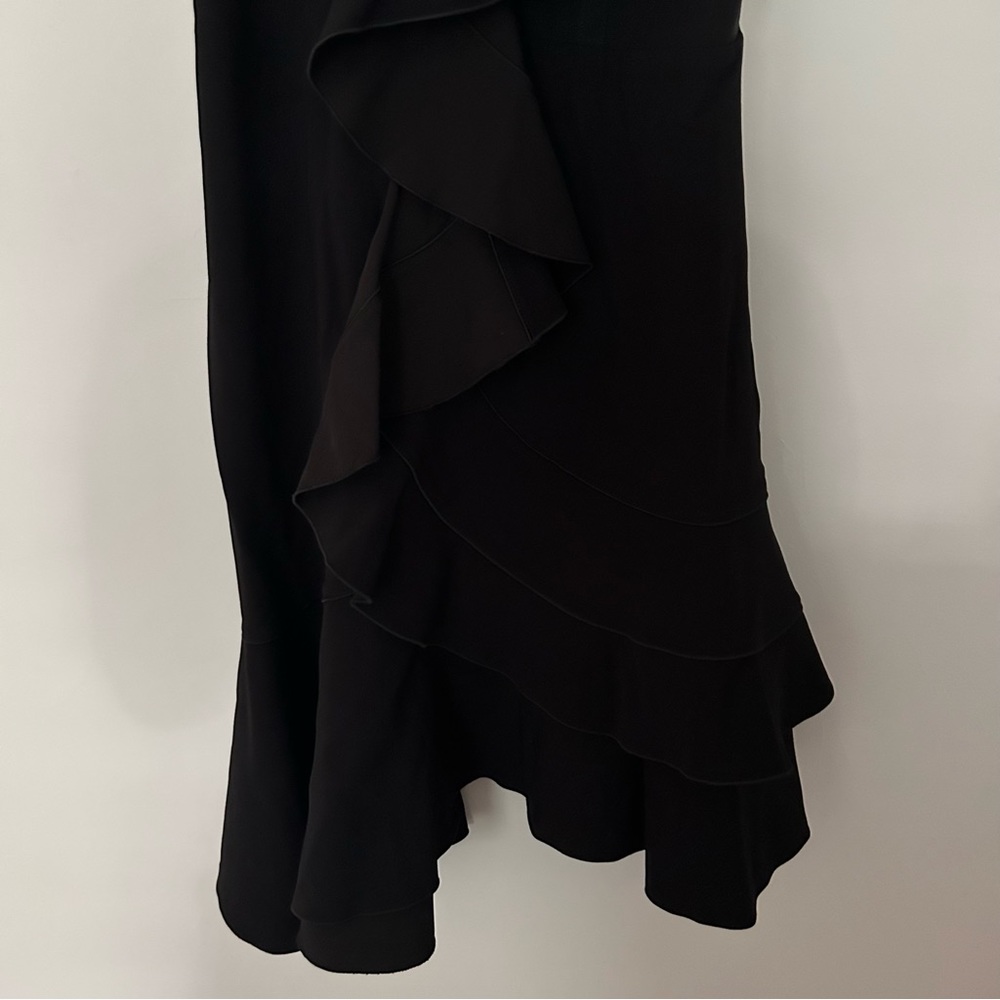 Proenza Schouler Black Asymmetrical Ruffle Mini Dress - Picture 7 of 14